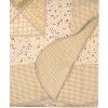 Clayre & Eef Q198.060 Colcha 180x250cm con Funda Cojín Patchwork Beige