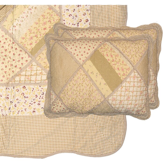 Clayre & Eef Q198.061 Colcha 230x250 cm 2 Fundas de almohada 50x70 cm