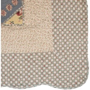 Clayre & Eef Q203.060 Colcha 180x250 cm con Funda Cojín 50x70 cm Vintage