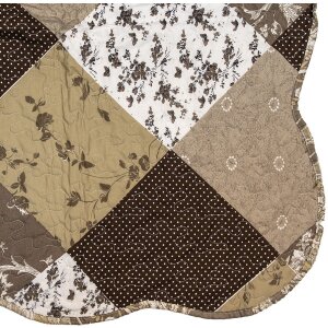 Clayre & Eef Q205.060 Colcha 180x250 cm 1x Funda de almohada 50x70 cm Marrón