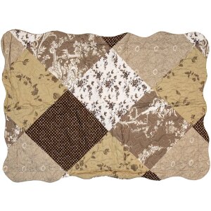 Clayre & Eef Q205.060 Colcha 180x250 cm 1x Funda de almohada 50x70 cm Marrón