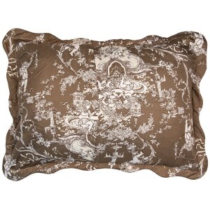 Clayre & Eef Q205.060 Colcha 180x250 cm 1x Funda de almohada 50x70 cm Marrón