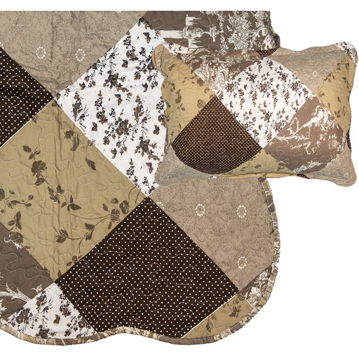 Clayre & Eef Q205.061 Colcha patchwork 230x250 cm 2 fundas de almohada 50x70 cm