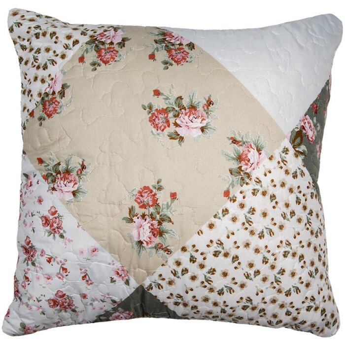 Clayre & Eef Q206.020 Funda de cojín patchwork flores 40x40 cm