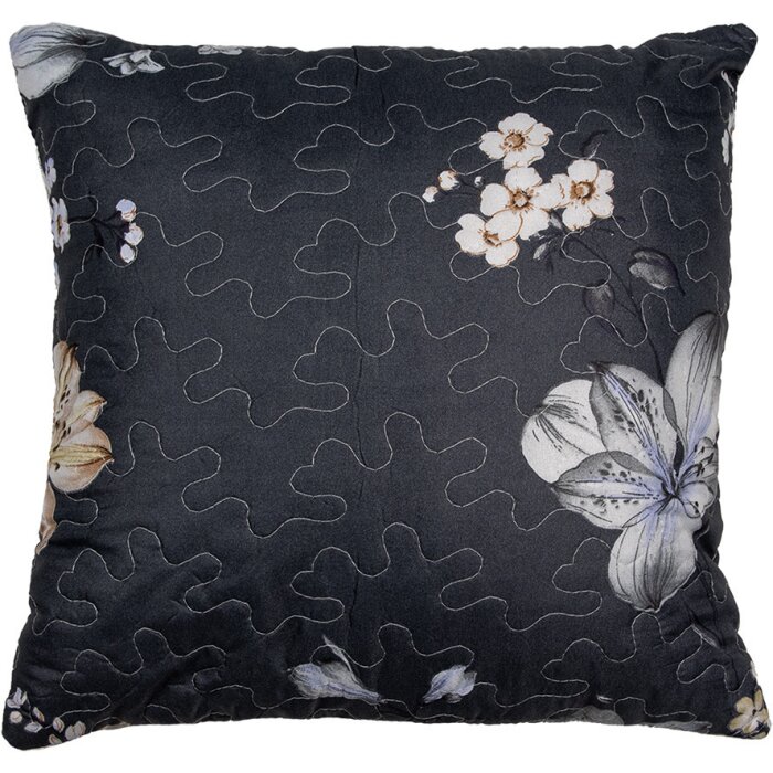 Clayre & Eef Q208.020 Funda de cojín motivo floral negro 40x40 cm