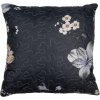 Clayre & Eef Q208.020 Funda de cojín motivo floral negro 40x40 cm