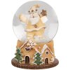 Clayre & Eef 65764 Globo de Nieve Papá Noel Ø 5x6 cm Marrón Verde