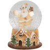 Clayre & Eef 65764 Globo de Nieve Papá Noel Ø 5x6 cm Marrón Verde