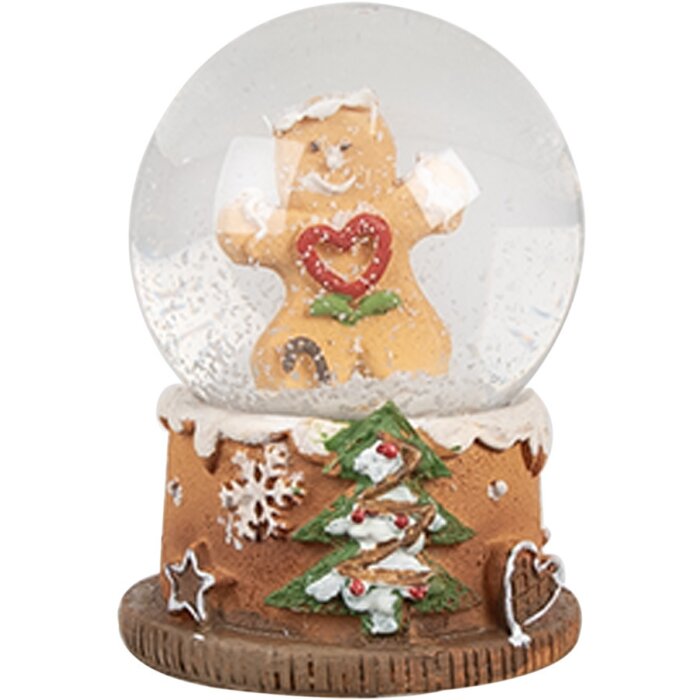 Clayre & Eef 65765 Globo de nieve hombre de jengibre Ø 5x6 cm