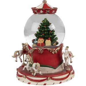 Clayre & Eef 65766 Globo de nieve con música Árbol de Navidad Ø14x19 cm