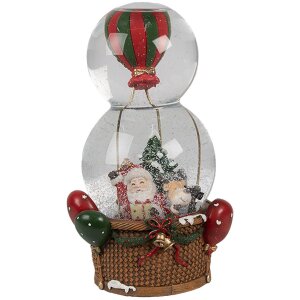 Clayre & Eef 65768 Globo de nieve Papá Noel globo aerostático con música 21 cm