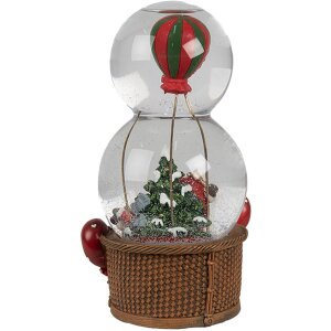 Clayre & Eef 65768 Globo de nieve Papá Noel globo aerostático con música 21 cm