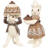 Clayre & Eef 6PR3904GG Decoración Ratones con Pastel Set 2 5x5x11 5x5x10 cm