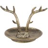 Clayre & Eef 6Y5662 Cuenco decorativo diseño cornamenta dorado casa de campo 11x9x8 cm