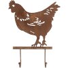 Clayre & Eef 6Y5668 Perchero de pared diseño pollo hierro marrón 24x5x31 cm