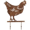 Clayre & Eef 6Y5668 Perchero de pared diseño pollo hierro marrón 24x5x31 cm