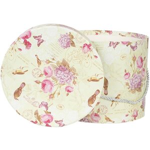Clayre & Eef 66004 Sombrerera juego de 3 Ø 23/20/17 cm Floral Diseño Vintage