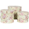 Clayre & Eef 66004 Sombrerera juego de 3 Ø 23/20/17 cm Floral Diseño Vintage