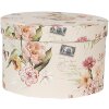 Clayre & Eef 66005 Set Caja Sombreros 3 Piezas Estampado Floral Beige Ø24/22/21 cm