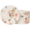 Clayre & Eef 66005 Set Caja Sombreros 3 Piezas Estampado Floral Beige Ø24/22/21 cm