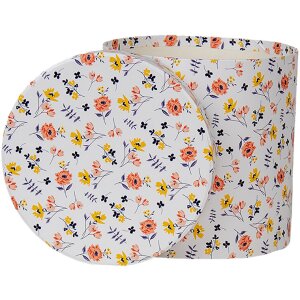 Clayre & Eef 66007 Caja para sombreros juego de 3 redonda diseño flores blanco 19/17/15 cm