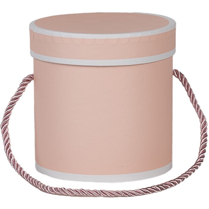 Clayre & Eef 66009P Caja de regalo rosa redonda Ø 12x12 cm Caja de cartón