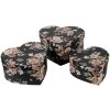 Clayre & Eef 66010 Juego de cajas de almacenaje en forma de corazón 3 piezas estampado floral negro