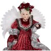 Clayre & Eef 50776 Decoración de Navidad Ángel Rojo Beige 50x30x65 cm