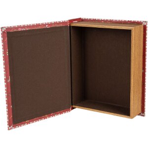 Clayre & Eef 65755 Juego de 3 cajas de almacenaje rojo-blanco 27x22x7 cm