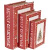 Clayre & Eef 65755 Juego de 3 cajas de almacenaje rojo-blanco 27x22x7 cm