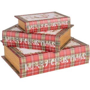 Clayre & Eef 65756 Juego de Cajas de Almacenaje Rojo...