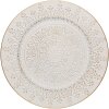 Clayre & Eef 65762 Mantel Individual Ø 33 cm Oro Blanco Estilo Campestre Diseño Elegante