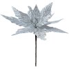 Clayre & Eef 65831 Decoración Navideña Flor Color Plata Ø 26x27 cm Plástico