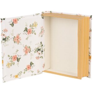 Clayre & Eef 66013W Caja Forma Libro Blanco 17x14x5 cm Estilo Romántico