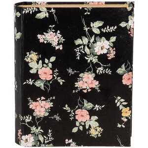Clayre & Eef 66013Z Caja Forma Libro Flores Negro...