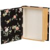Clayre & Eef 66013Z Caja Forma Libro Flores Negro 17x14x5 cm