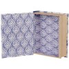 Clayre & Eef 66014 Caja Forma Libro Blanco Azul 17x14x5 cm Retro Vintage