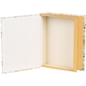 Clayre & Eef 66017 Caja Forma Libro Blanco Verde 17x14x5 cm