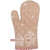 Clayre & Eef guante de horno marrón blanco estilo campestre algodón 18x30 cm