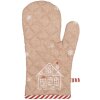 Clayre & Eef guante de horno marrón blanco estilo campestre algodón 18x30 cm