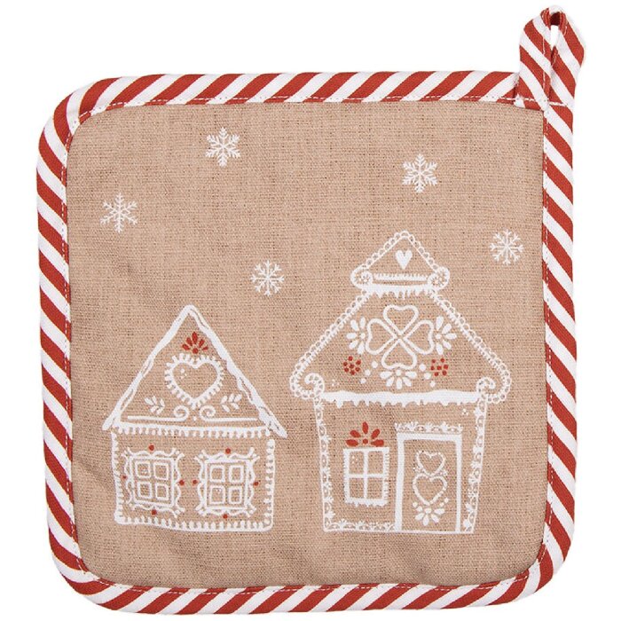Clayre & Eef GBB45 Salvamanteles Marrón Blanco Estilo rústico 20x20 cm Algodón
