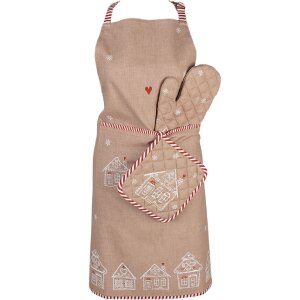 Clayre & Eef GBB45 Salvamanteles Marrón Blanco Estilo rústico 20x20 cm Algodón