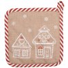 Clayre & Eef GBB45 Salvamanteles Marrón Blanco Estilo rústico 20x20 cm Algodón