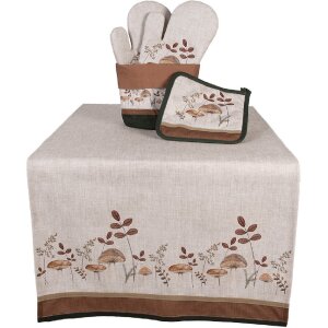 Clayre & Eef LFJ44 Manopla de horno Beige Marrón 18x30 cm