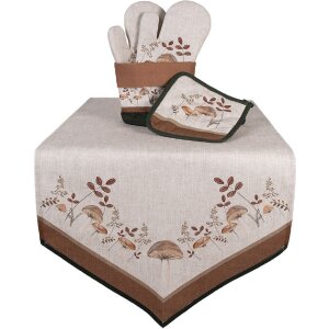 Clayre & Eef LFJ45 Potholder Algodón Beige Marrón 20x20 cm
