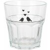 Clayre & Eef LBSGL0011 Vaso 200 ml diseño romántico corazón de pájaro Ø 8x8 cm