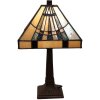 LumiLamp 5LL-5451 Lámpara de mesa Tiffany Beige 23x23x38 cm E14 max 40W
