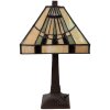 LumiLamp 5LL-5451 Lámpara de mesa Tiffany Beige 23x23x38 cm E14 max 40W