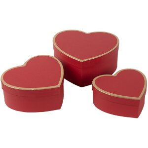 Clayre & Eef 66026 Cajas Corazón Rojo Set de 3...