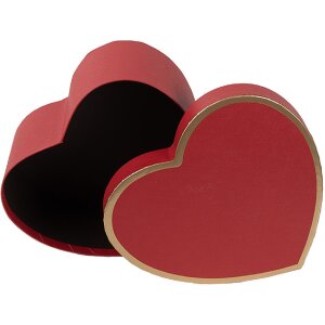 Clayre & Eef 66026 Cajas Corazón Rojo Set de 3 28x26x14 24x23x12 21x20x10 cm